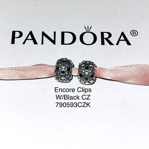 2 Pandora Retired Black Encore Clips